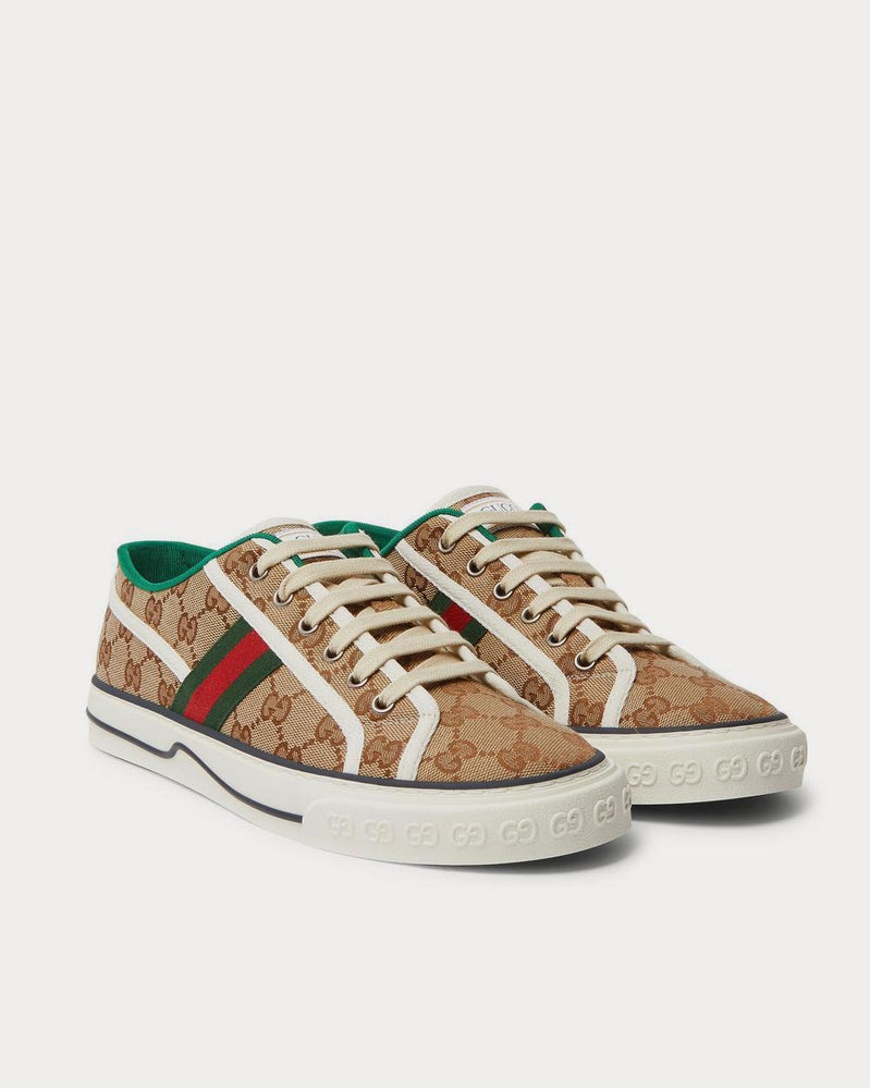 Gucci Mignon Webbing-Trimmed Jacquard  Brown low top sneakers - 2