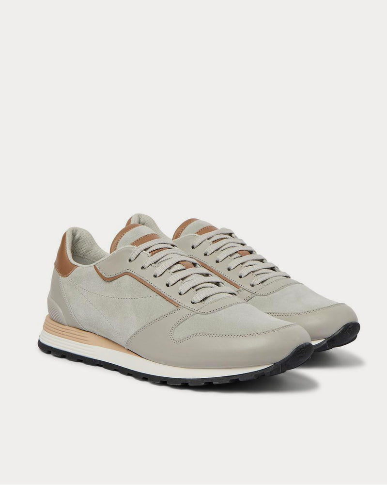 Brunello Cucinelli Suede and Leather  Gray low top sneakers - 2