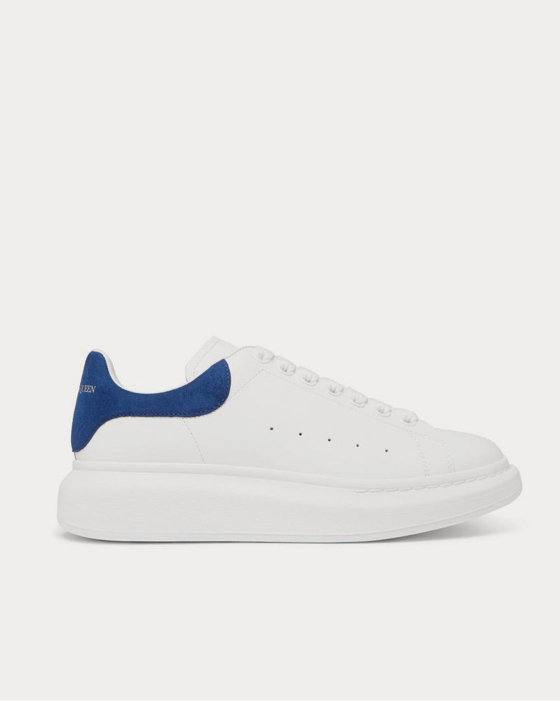 Alexander McQueen Exaggerated-Sole Suede-Trimmed Leather  White low top sneakers - 1
