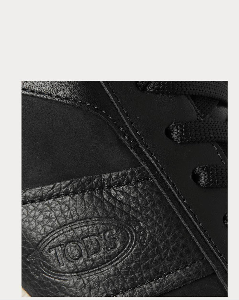 Tod's Leather and Suede-Trimmed Nubuck  Black low top sneakers - 4