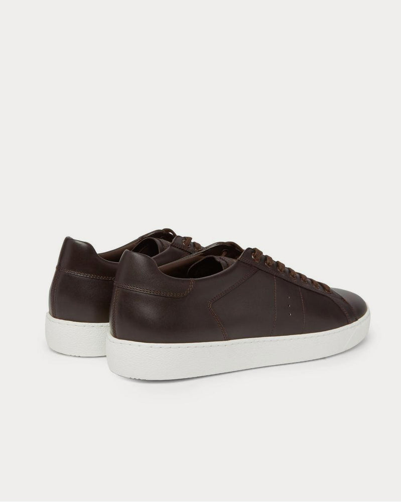 J.M. Weston Leather  Dark brown low top sneakers - 4