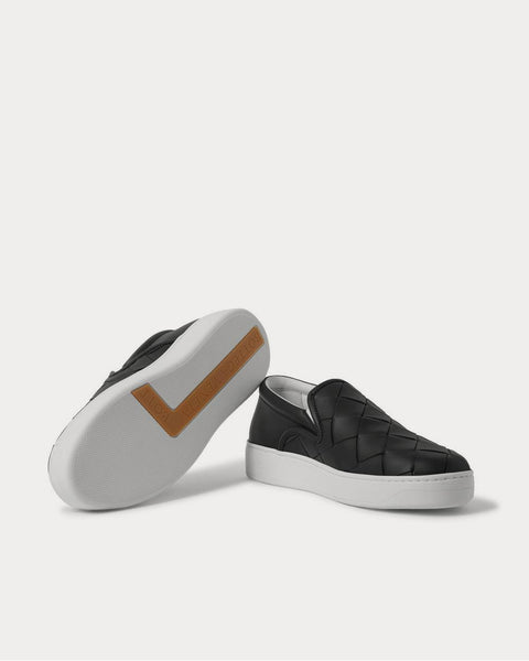 Dodger Intrecciato Leather  Charcoal slip on sneakers