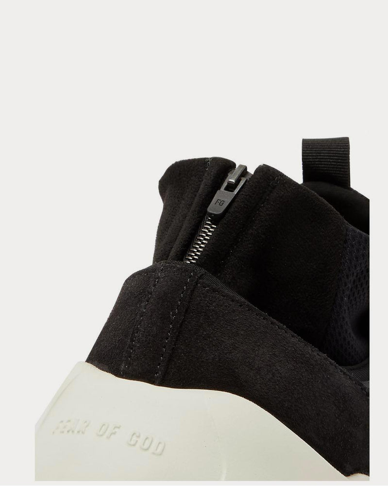 Fear of God Leather-Trimmed Suede and Mesh  Gray high top sneakers - 4