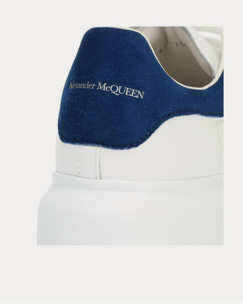 Alexander McQueen Leather White Paris Blue Low Top Sneakers - 4
