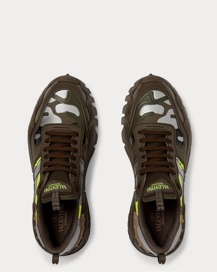 Valentino Rockrunner Plus Rubber, Suede and Canvas  Green low top sneakers - 6