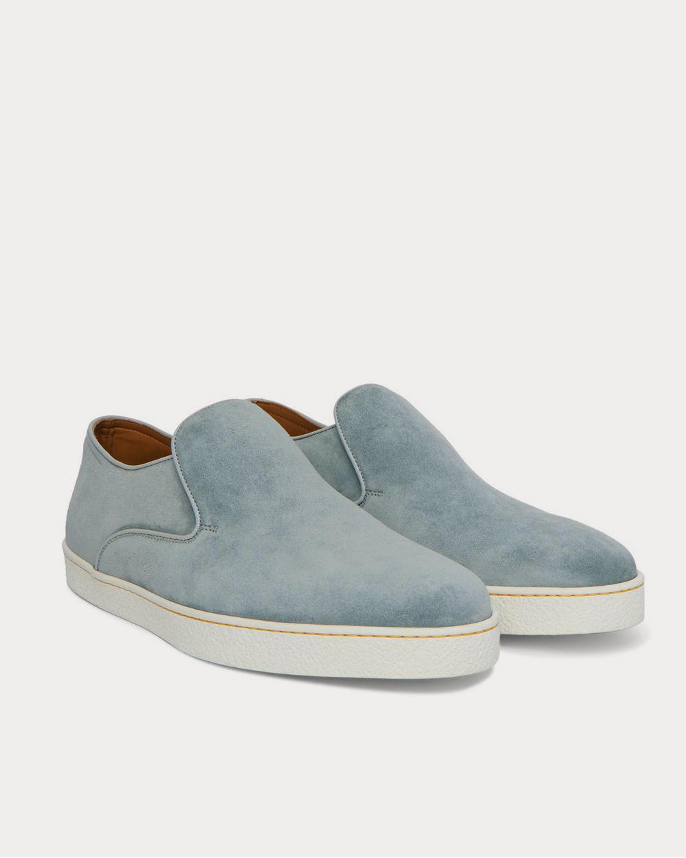 John Lobb Haven Suede Slip-On Blue low top sneakers - Sneak in Peace