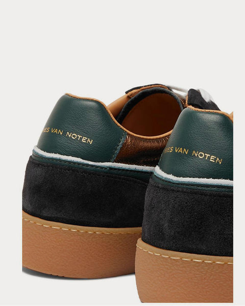 Panelled Suede and Leather  Brown low top sneakers