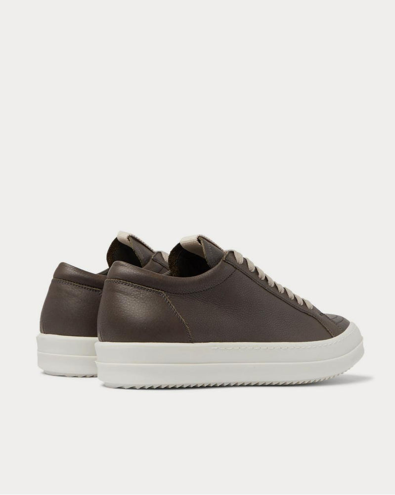 Rick Owens Grosgrain-Trimmed Leather  Gray high top sneakers - 3