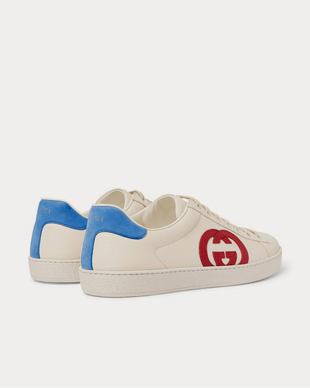Gucci Ace Suede-Trimmed Leather  White low top sneakers - 3