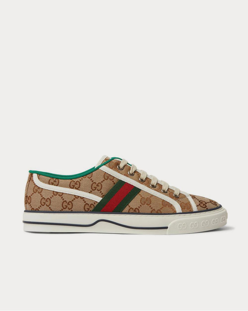 Gucci Mignon Webbing-Trimmed Jacquard  Brown low top sneakers - 1