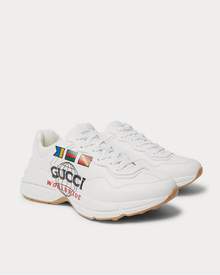 Gucci Rhyton Logo-Print Leather  White low top sneakers - 2