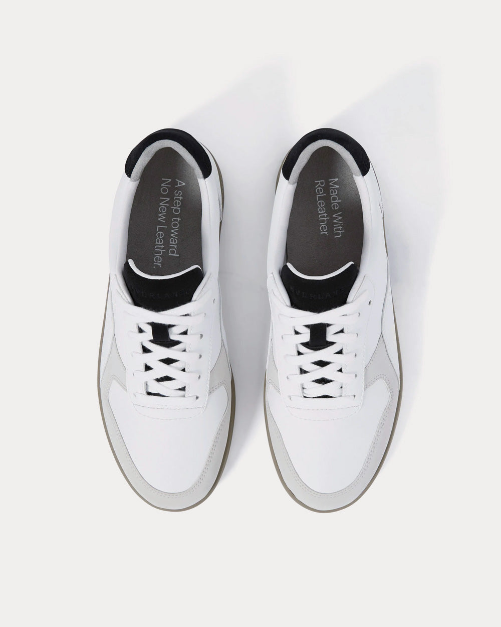 Everlane - The ReLeather Court White / Smoke Low Top Sneakers