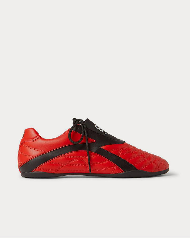 Balenciaga Zen Logo-Print Faux Leather  Red low top sneakers - 1
