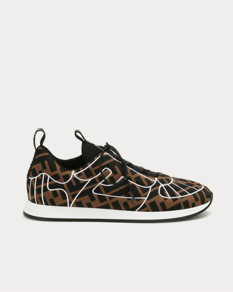 Fendi FFreedom Nero Black/Brown Low Top Sneakers - 1