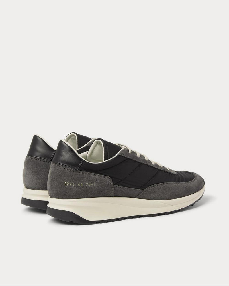 Common Projects Track Classic Leather-Trimmed Suede and Ripstop  Black low top sneakers - 3