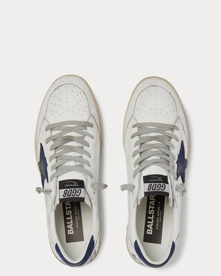 Golden Goose Ball Star Distressed Leather  White low top sneakers - 6