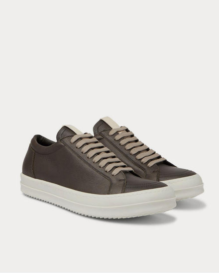 Rick Owens Grosgrain-Trimmed Leather  Gray high top sneakers - 2