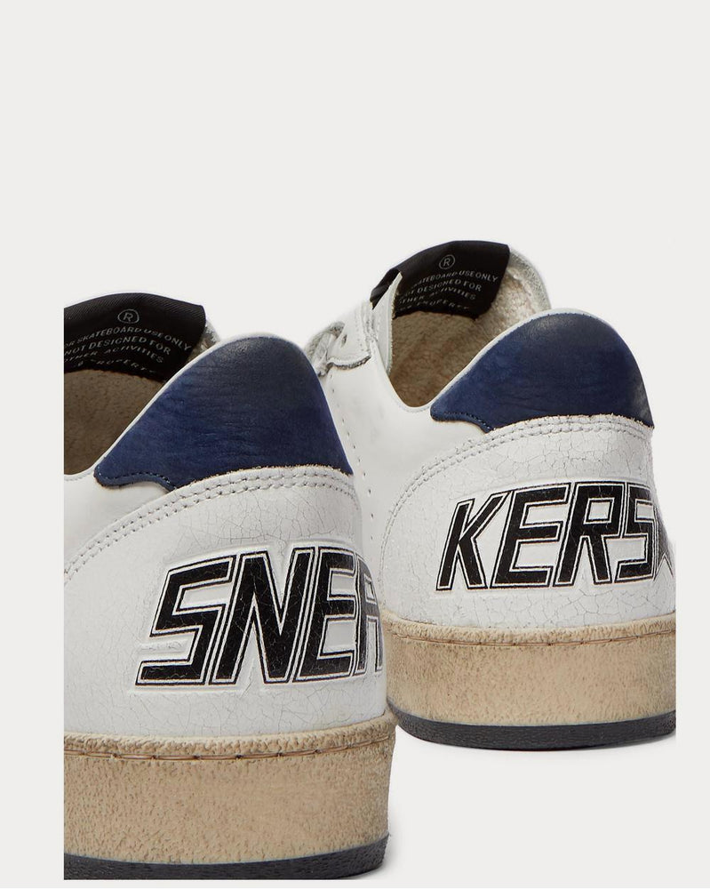 Golden Goose Ball Star Distressed Leather  White low top sneakers - 5