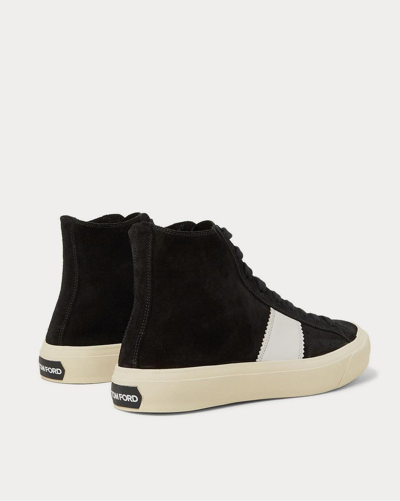 Tom Ford Cambridge Leather-Trimmed Suede High-Top  Black high top sneakers - 4