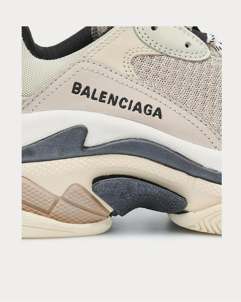 Balenciaga Triple S Beige Black Low Top Sneakers - 4