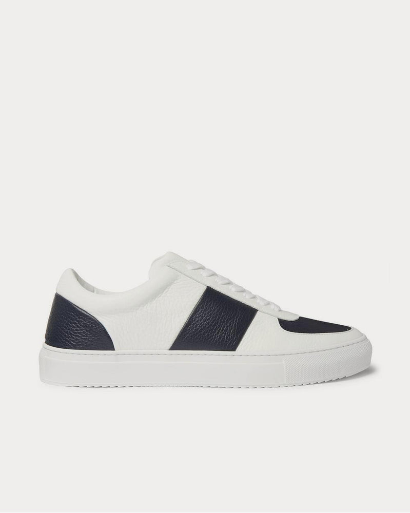 Mr P. Larry Full-Grain Leather  White low top sneakers - 1