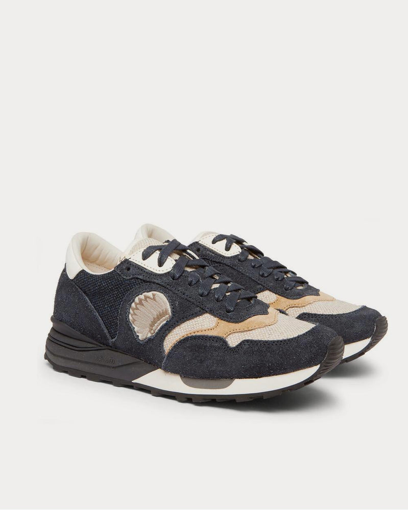 Visvim Roland Leather-Trimmed Suede and Canvas  Navy low top sneakers - 2