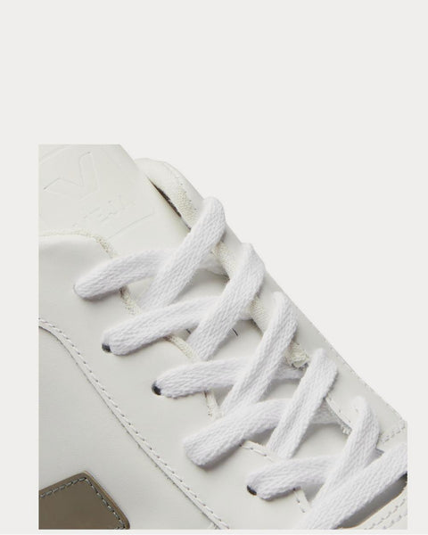 V-10 Rubber-Trimmed Leather  White low top sneakers