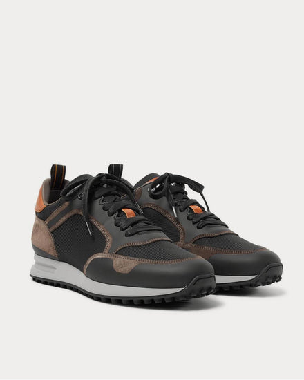 Dunhill Radial Runner Leather and Suede-Trimmed Mesh  Black low top sneakers - 2