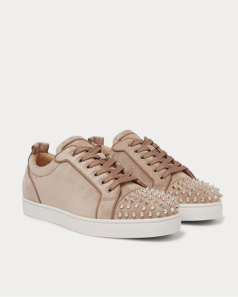 Christian Louboutin Louis Junior Spikes Cap-Toe Suede  Beige low top sneakers - 2