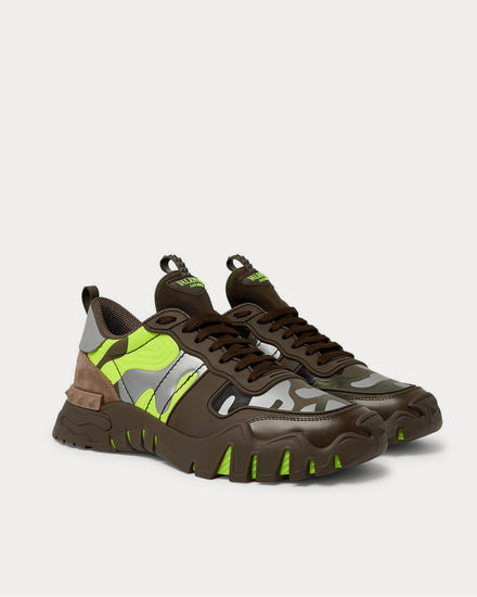Valentino Rockrunner Plus Rubber, Suede and Canvas  Green low top sneakers - 2