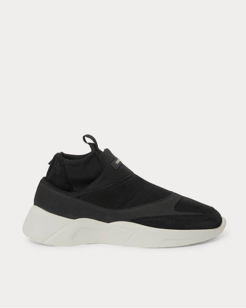 Suede, Mesh and Neoprene  Black high top sneakers