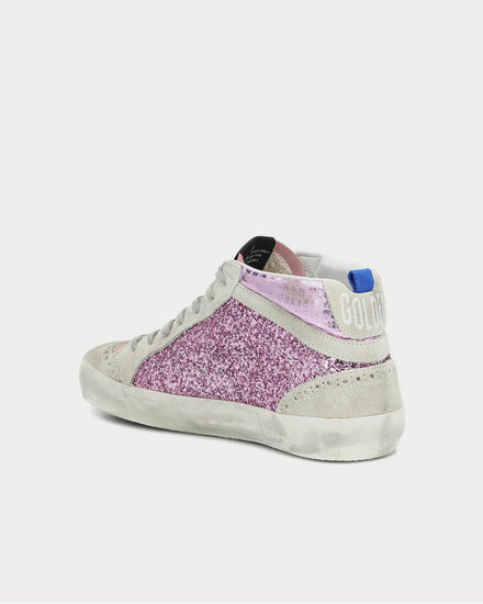 Golden Goose Mid Star embellished Pink Glitter High Top Sneakers - 3