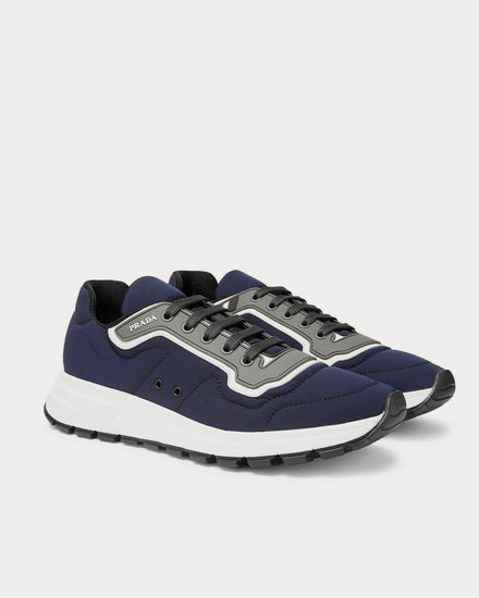 Prada Match Race Panelled Nylon, Leather and Rubber  Navy low top sneakers - 2