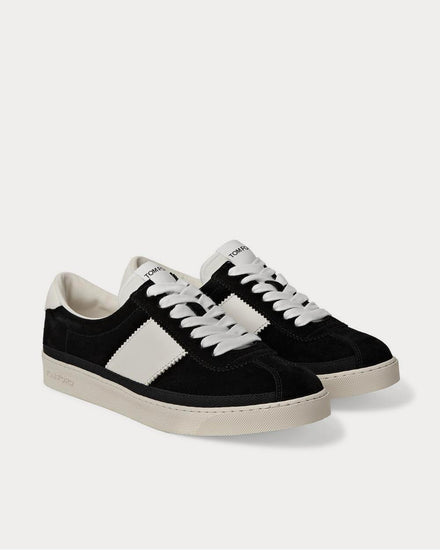 Tom Ford Bannister Leather-Trimmed Suede  Black low top sneakers - 2