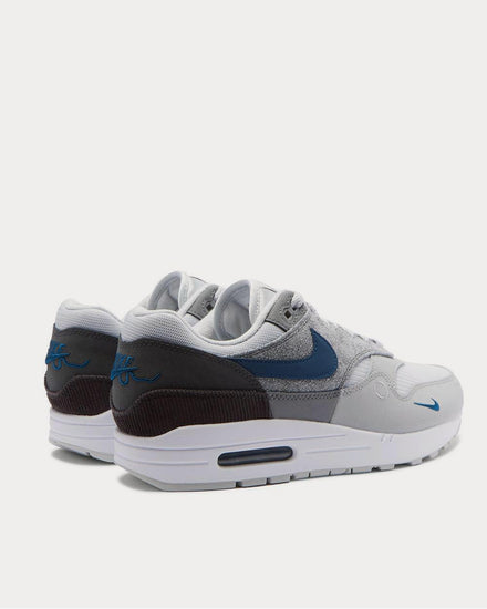 Nike Air Max 1 London Corduroy-Trimmed Mesh and Suede  Gray low top sneakers - 4