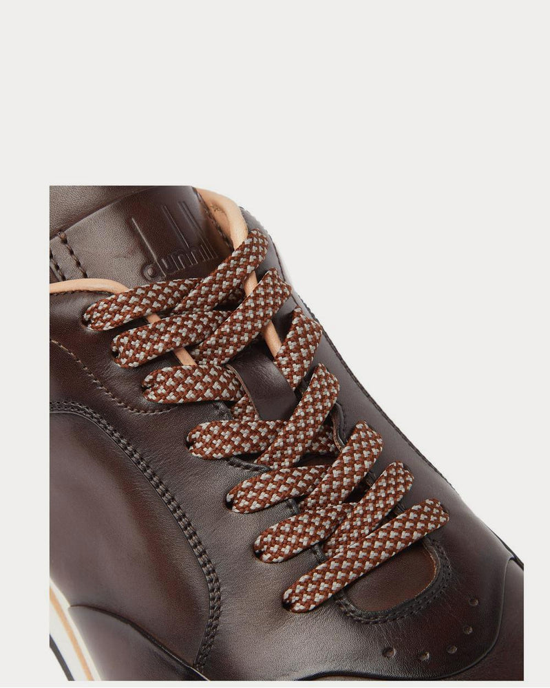 Dunhill Duke Leather  Dark brown low top sneakers - 4