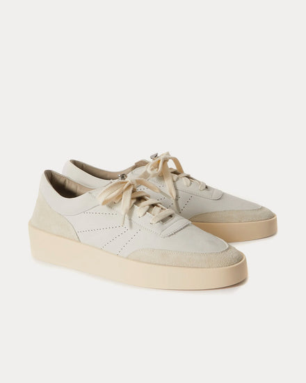 Fear of God Suede-Trimmed Nubuck Light Grey Low Top Sneakers - 2