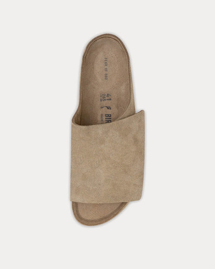 Fear of God x Birkenstock Los Feliz Suede Taupe Slip Ons - 2