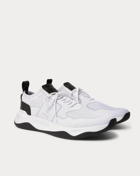 Leather-Trimmed Mesh  White low top sneakers