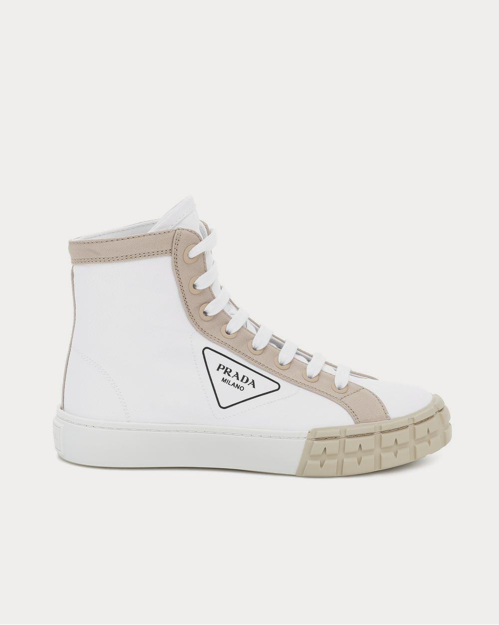 Prada Women's Wheel Bianco Corda High Top Sneakers