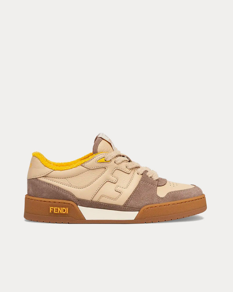 Fendi Women's Match Suede Beige Low Top Sneakers & Trainers