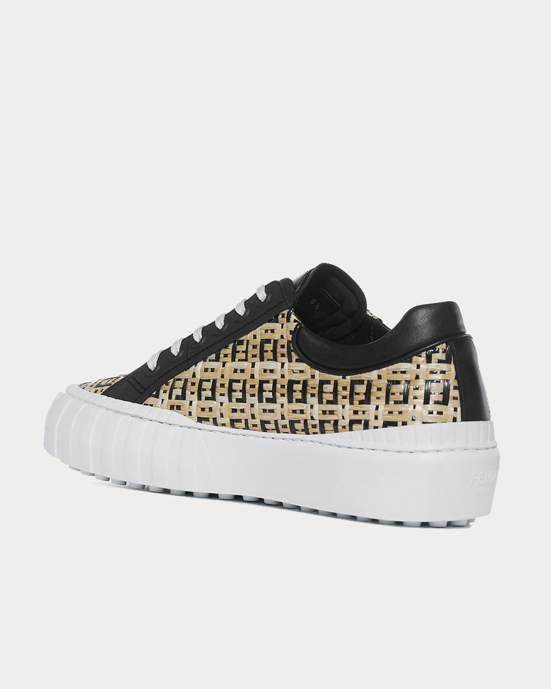 Fendi FF Woven Natural / Black Low Top Sneakers - 3