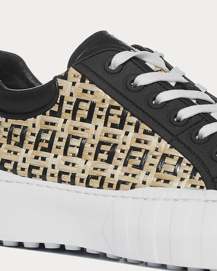 Fendi FF Woven Natural / Black Low Top Sneakers - 4