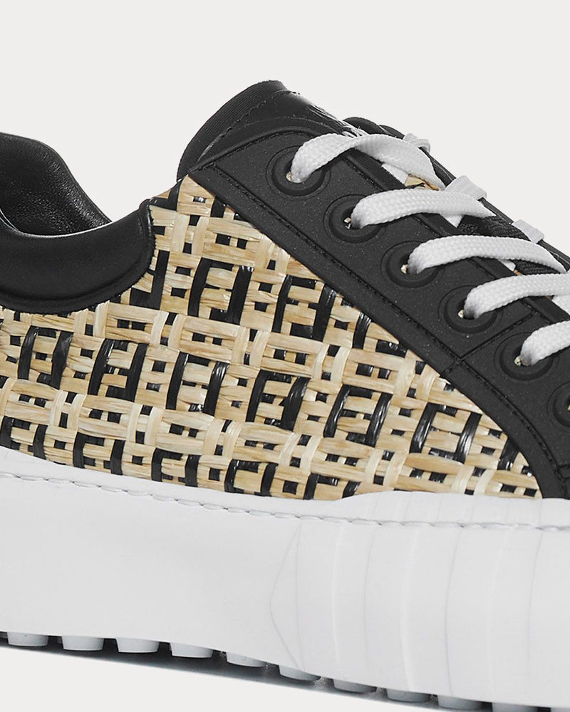 Fendi FF Woven Natural / Black Low Top Sneakers - 4