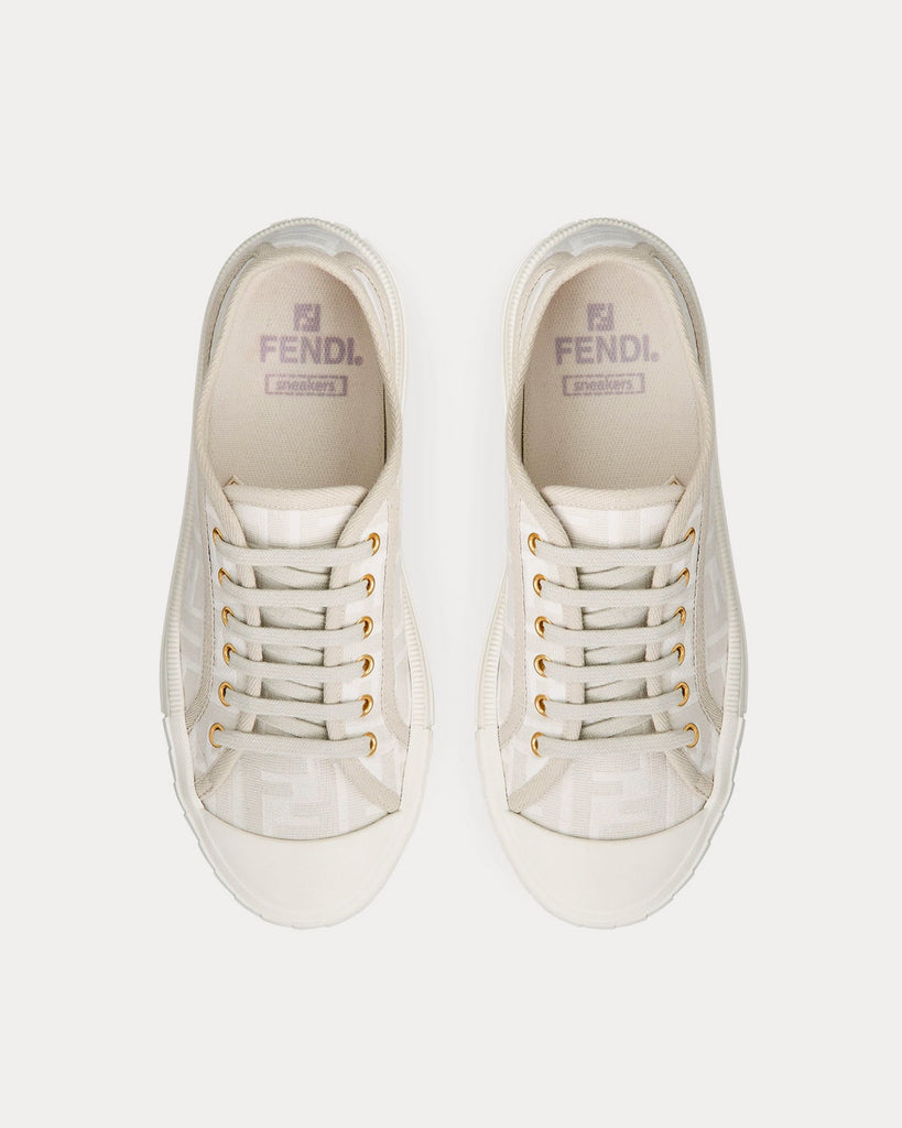 Fendi Domino FF Fabric White Low Top Sneakers - Sneak in Peace