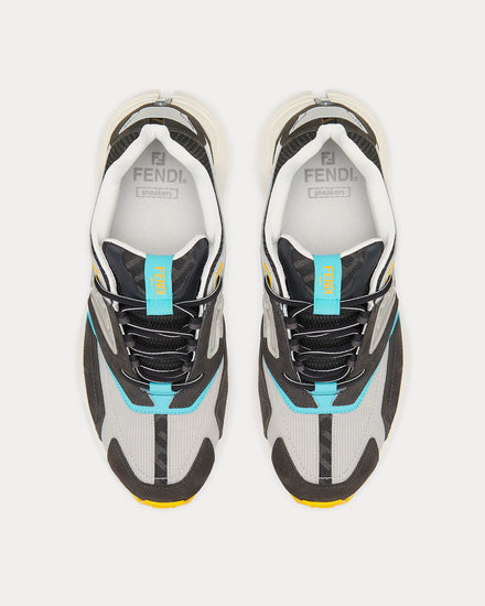 Fendi Faster Nubuck Leather Grey Low Top Sneakers - 2
