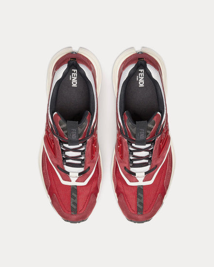 Fendi Faster Leather Burgundy Low Top Sneakers - 2