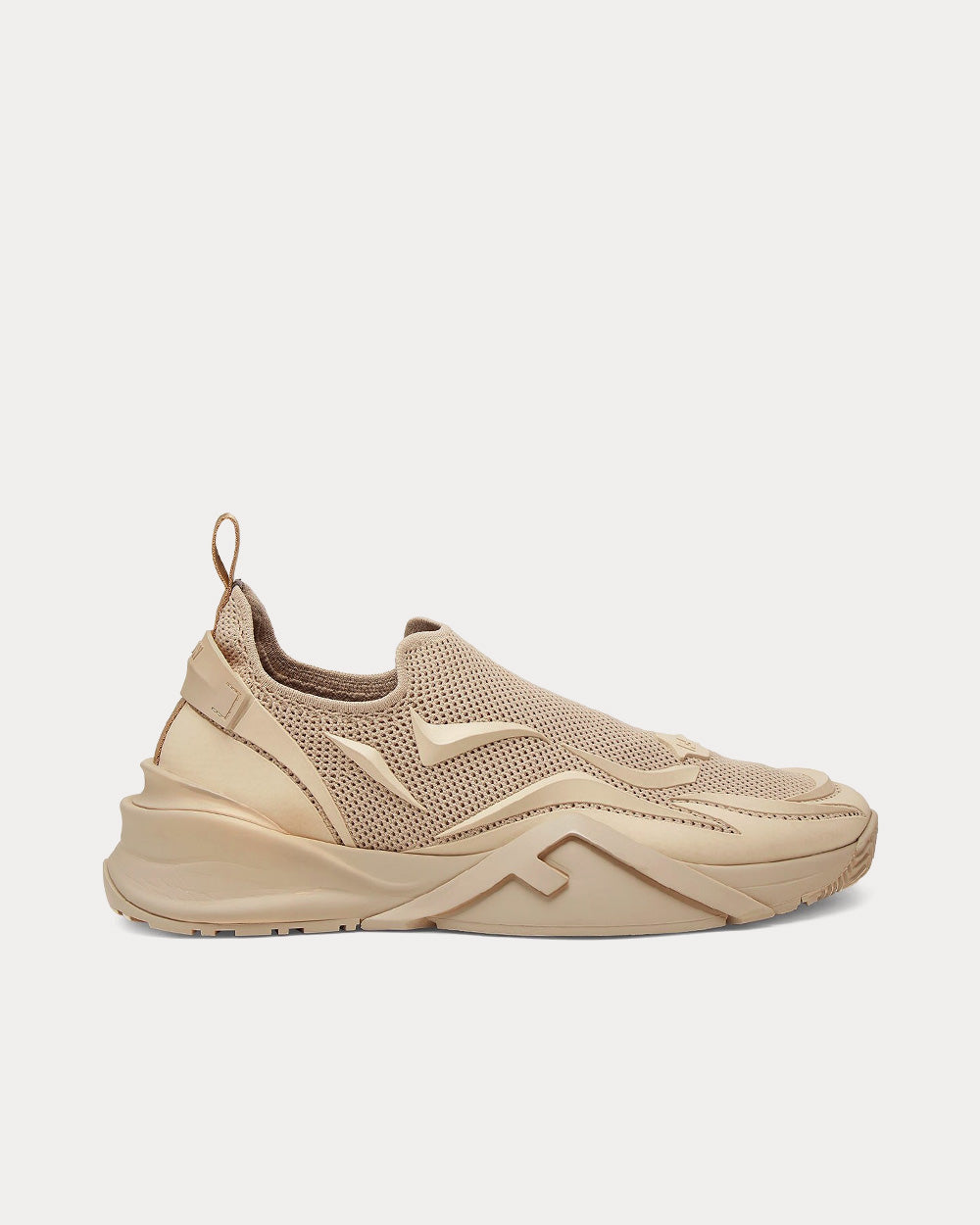 Fendi Men's Flow Mesh Running Beige Slip On Sneakers & Trainers