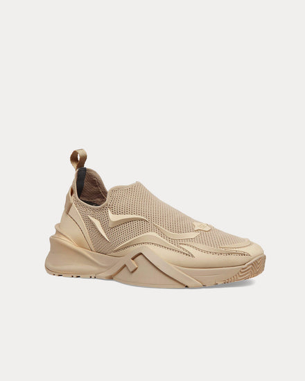 Fendi Flow Mesh Running Beige Slip On Sneakers - 3