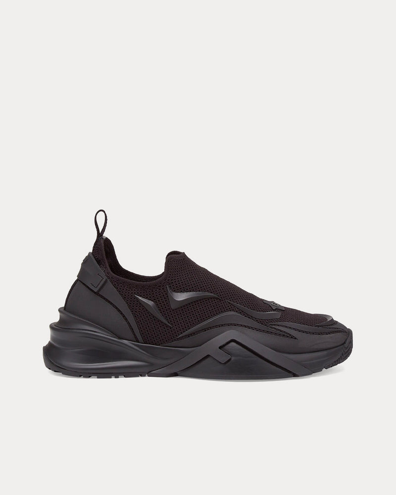 Fendi Flow Mesh Running Black Slip On Sneakers - 1